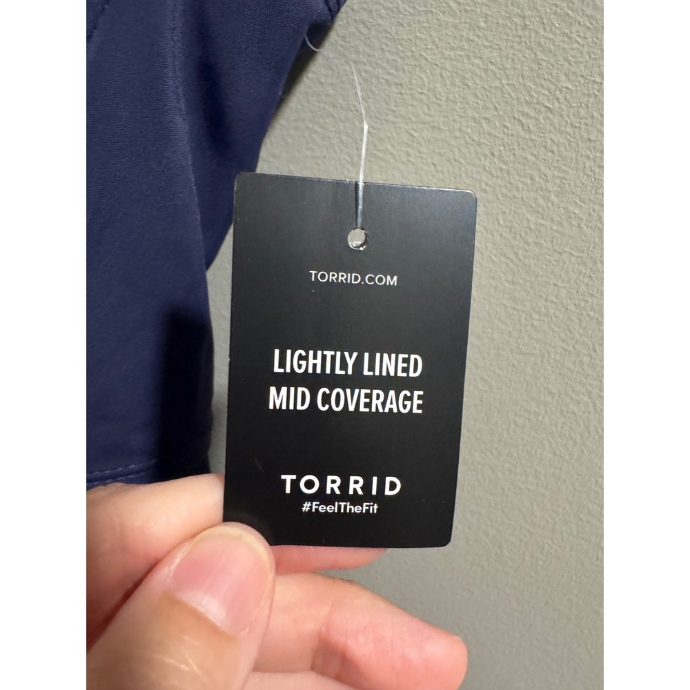 Torrid Tankini Peplum Underwire Swim Top Size 2-DD/F Cups Navy Blue Women - Picture 7 of 11